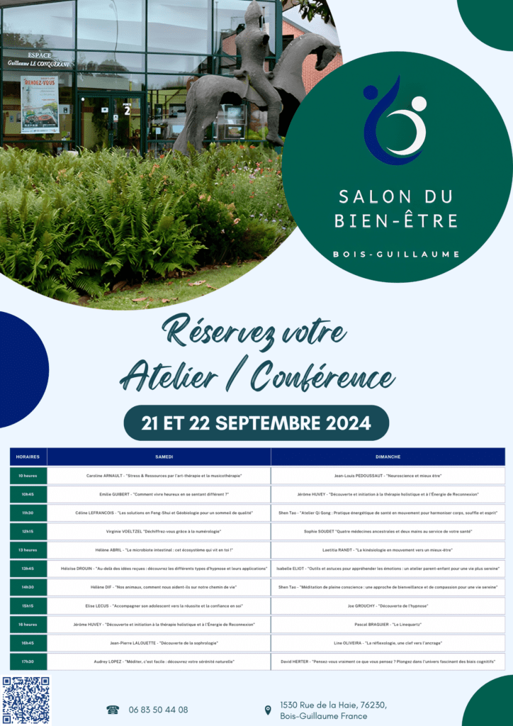 Programme des ateliers et conférences du salon du bien-être de Bois-Guillaume